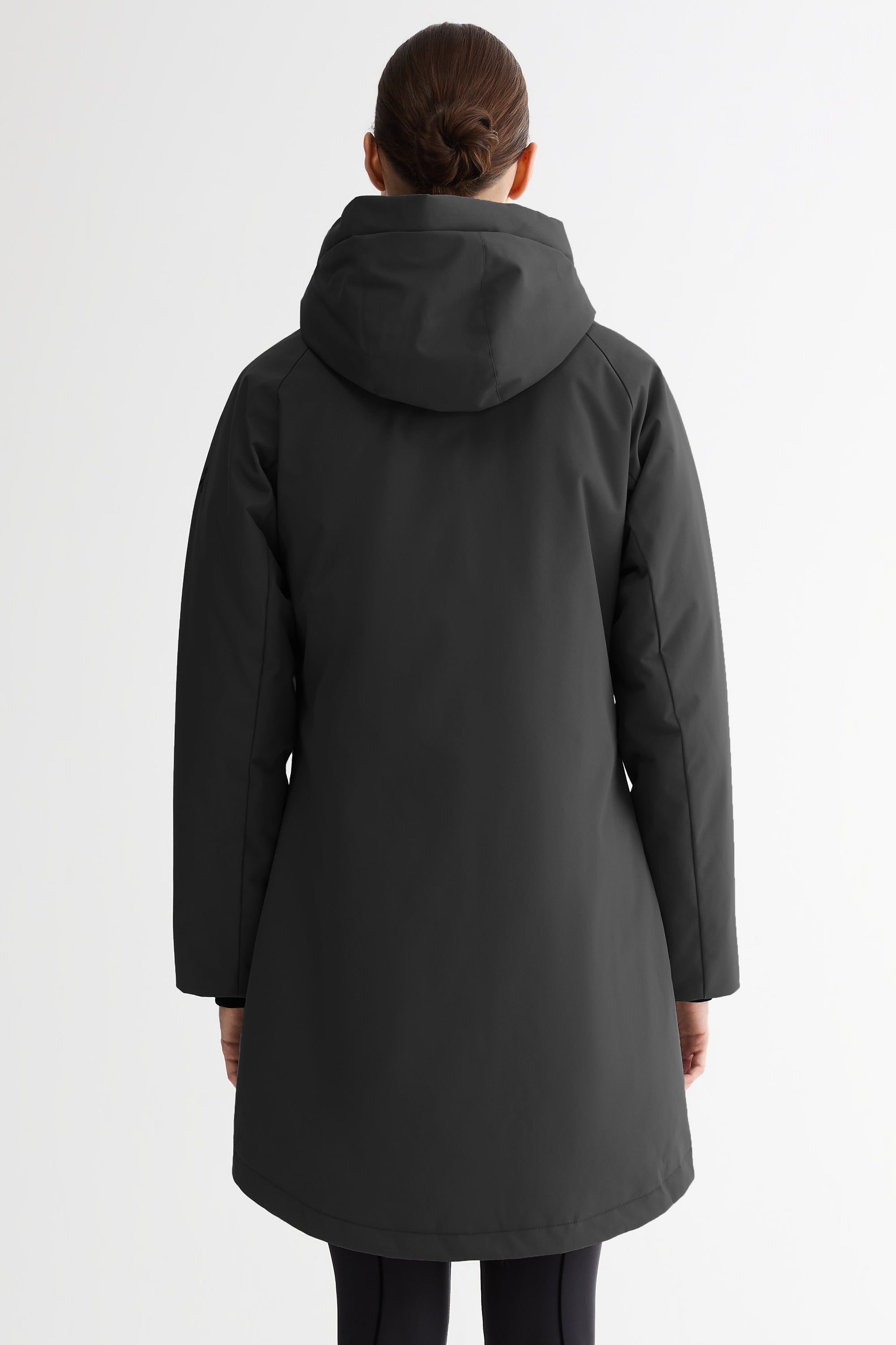 Mid-Length Windproof Parka Coat #color_black