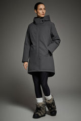 Mid-Length Windproof Parka Coat #color_gray