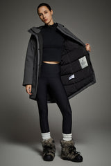 Mid-Length Windproof Parka Coat #color_gray