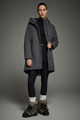 Mid-Length Windproof Parka Coat #color_gray