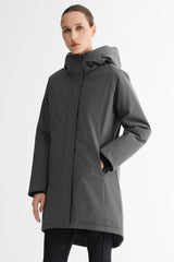 Mid-Length Windproof Parka Coat #color_gray