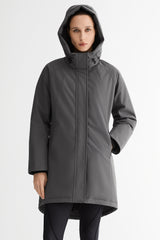 Mid-Length Windproof Parka Coat #color_gray