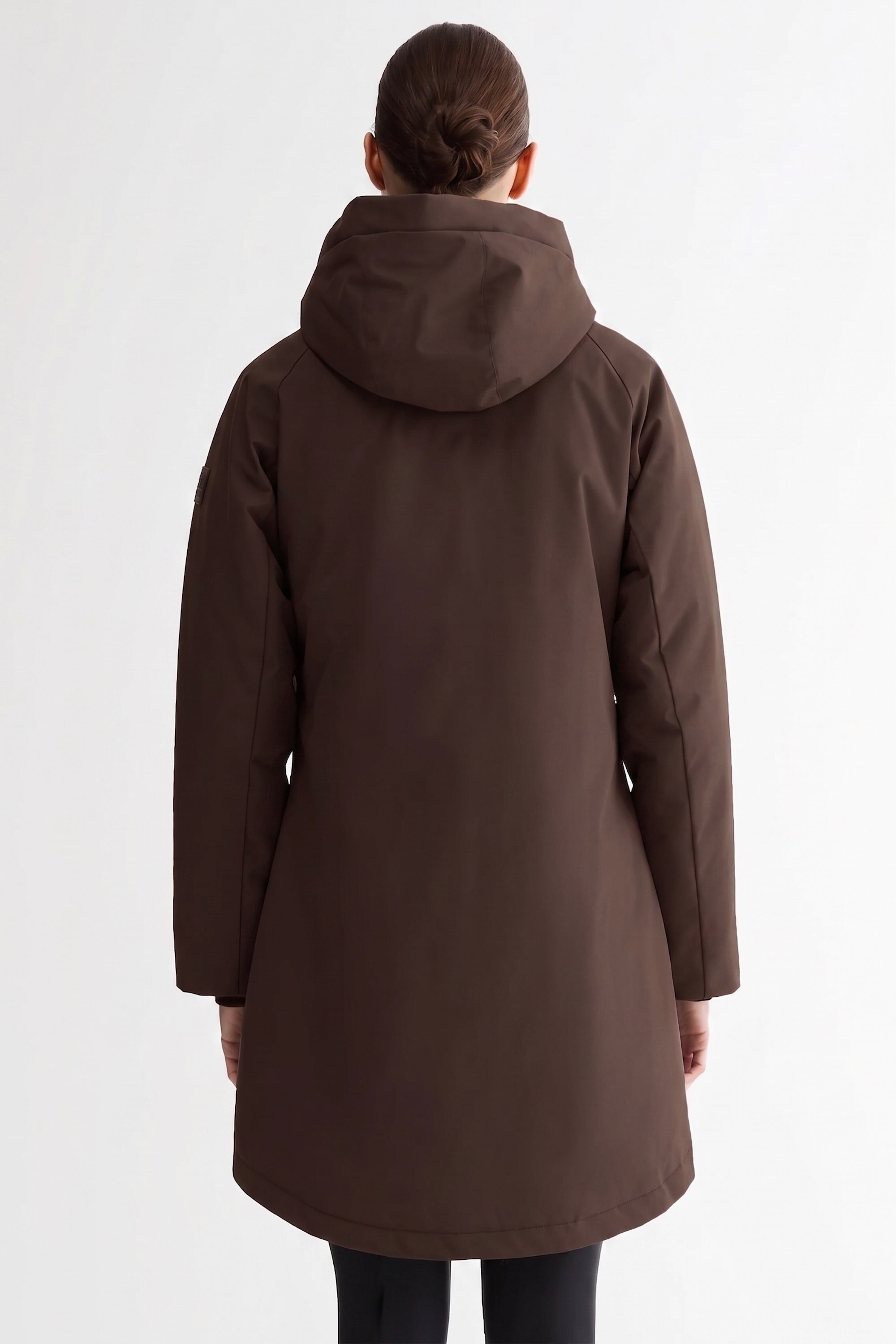 Mid-Length Windproof Parka Coat #color_coffee
