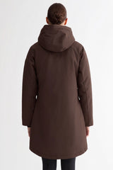 Mid-Length Windproof Parka Coat #color_coffee