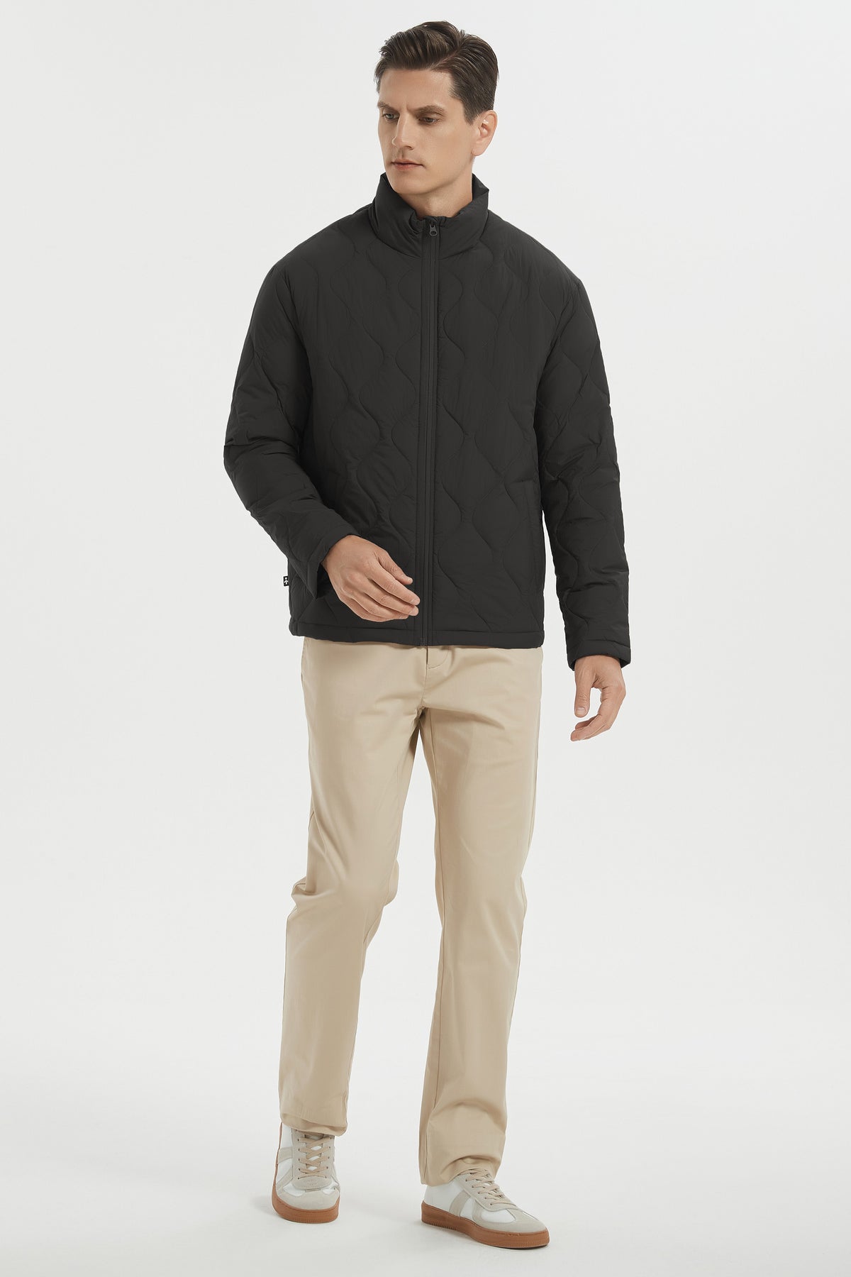 Lightweight Quilted Down Bomber Jackets Full Zip