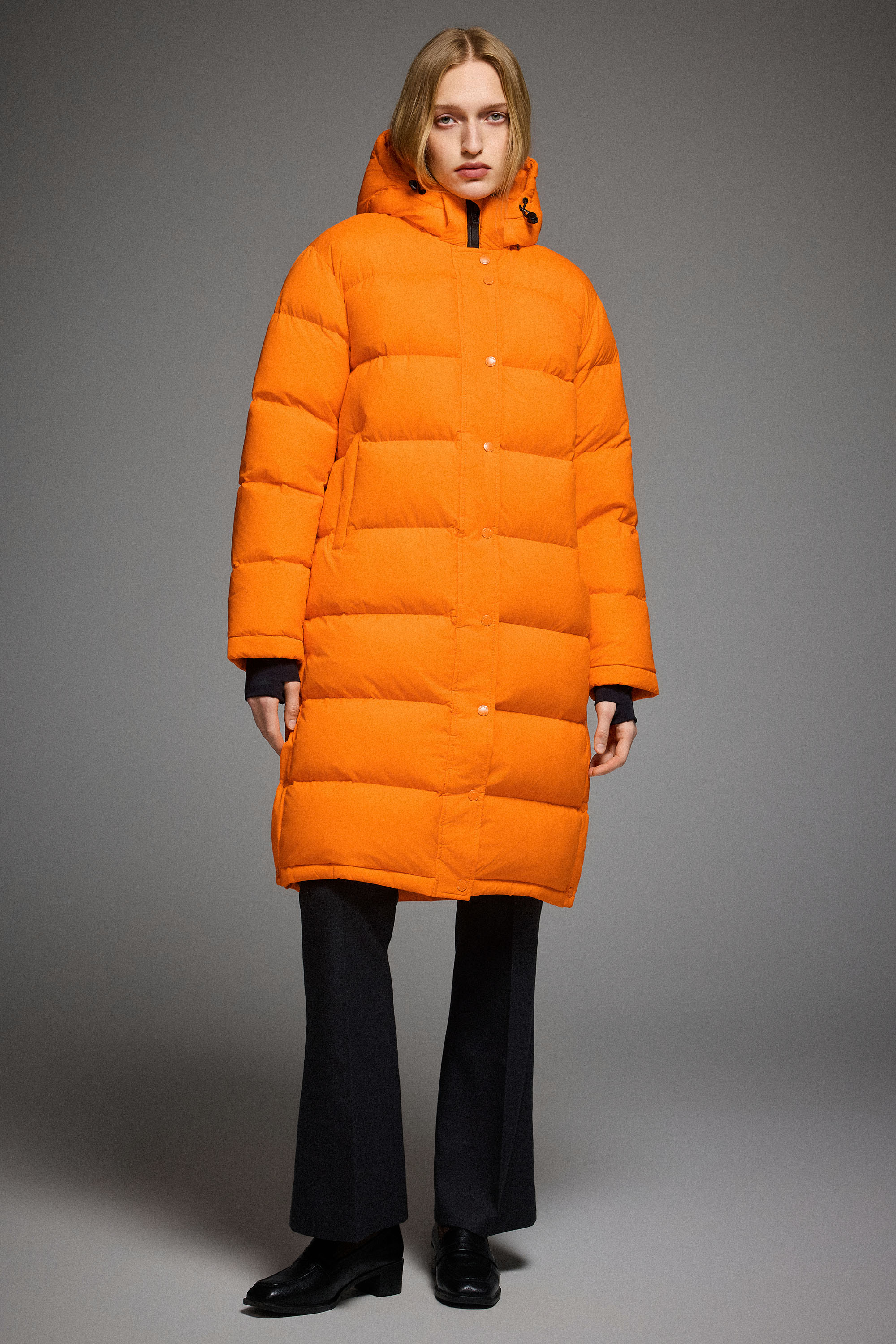 Orolay-Aurora Long Detachable Hooded Down Parka-#color_Bright Marigold