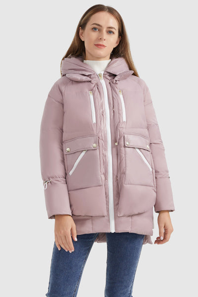 Orolay Women's Cream Colored Thickened Down Jacket