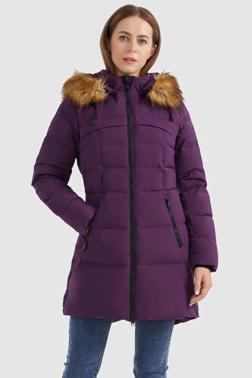 Anorak Femme à Capuche Avec Bordure Fausse Fourrure Verte - Doublure Sherpa, Taille L