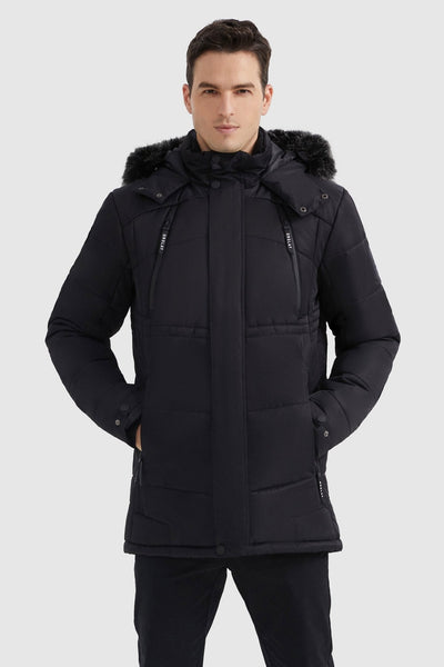 Orolay Men's Hooded Mountain Parka with Faux Fur