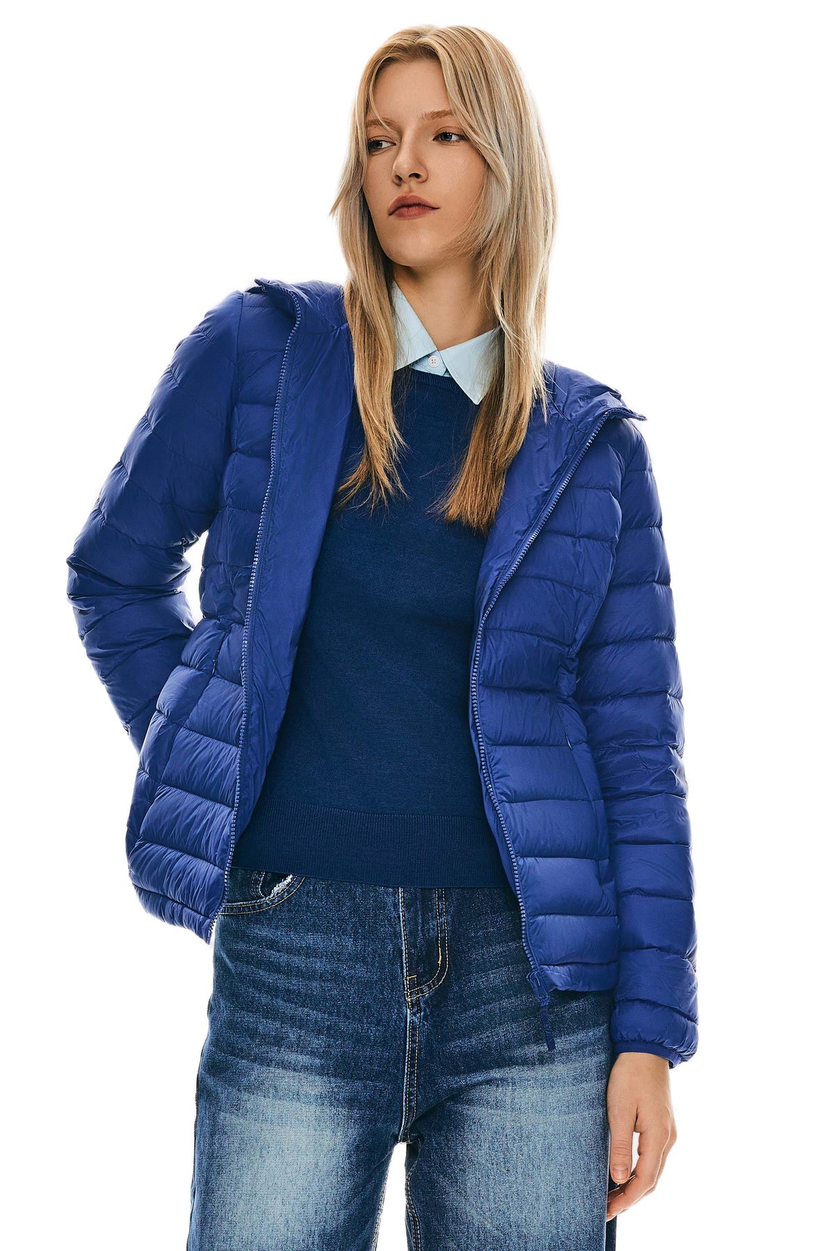 Lightweight Packable Down Jacket Stand Collar hood