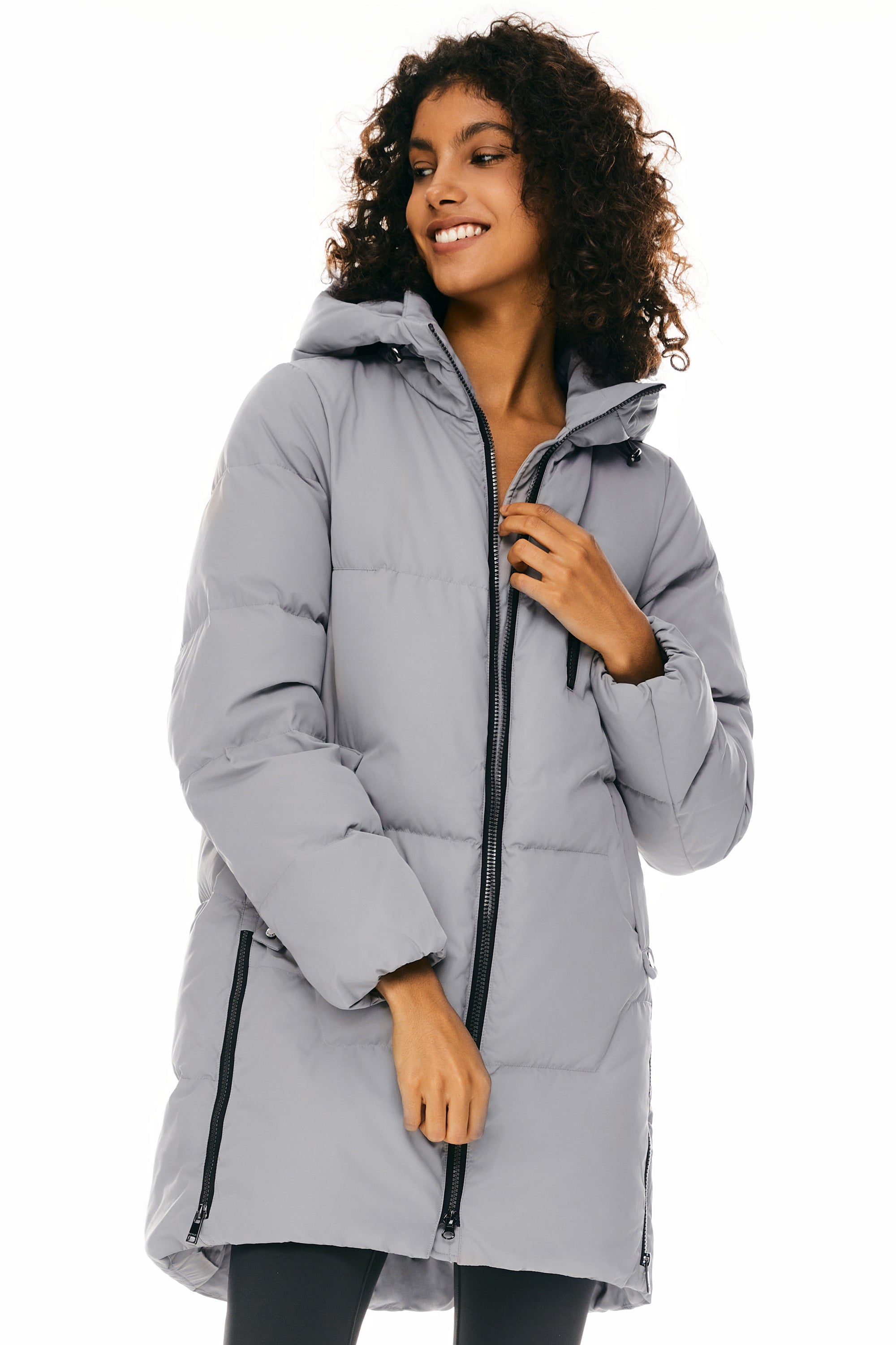Hooded Coat Puffer Coat With Side Zippers Orolay Women's Two