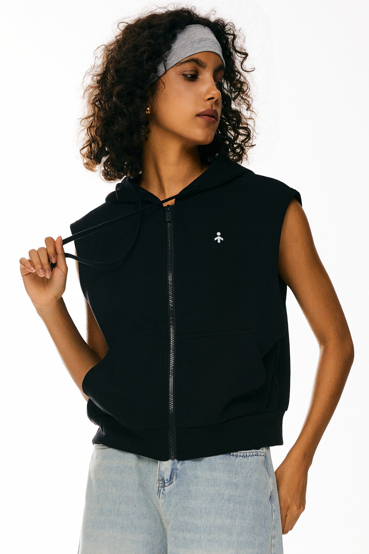 Orolay Women's Zip Up Sleeveless Hoodie Charcoal XL