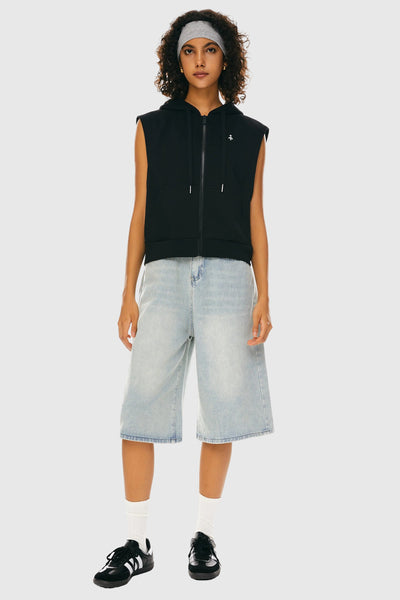 Orolay Women's Zip Up Sleeveless Hoodie