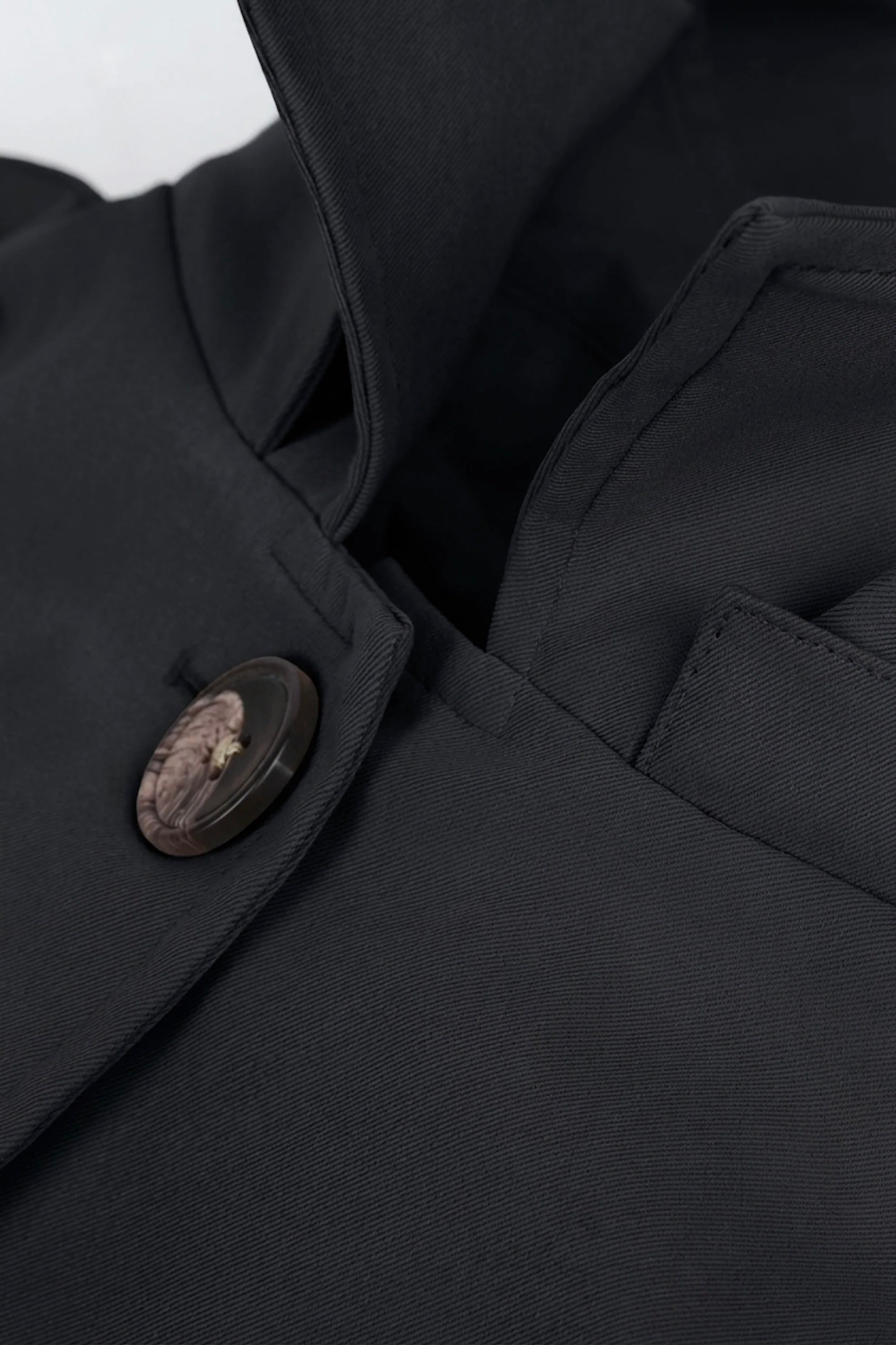 Long Single-Breasted Trench Coat #color_black