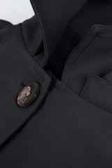 Long Single-Breasted Trench Coat #color_black