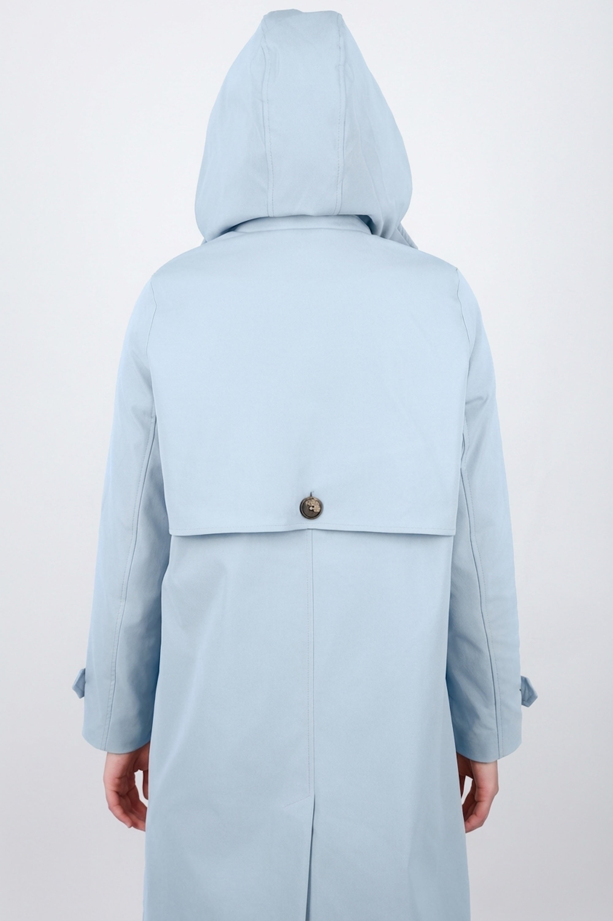 Orolay-Single-Breasted Trench-#color_Light Blue