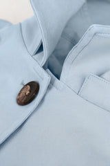 Orolay-Single-Breasted Trench-#color_Light Blue