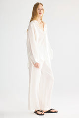 Oversized Linen Button-Up Shirt #color_white