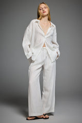 Oversized Linen Button-Up Shirt #color_white