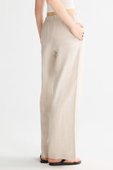 Oversized Linen Wide-Leg Drawstring Pants Orolay #color_Natural Ecru