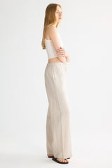 Oversized Linen Wide-Leg Drawstring Pants Orolay #color_Natural Ecru