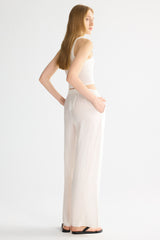 Oversized Linen Wide-Leg Drawstring Pants Orolay #color_white