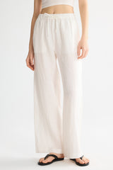 Oversized Linen Wide-Leg Drawstring Pants Orolay #color_white