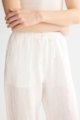 Oversized Linen Wide-Leg Drawstring Pants Orolay #color_white