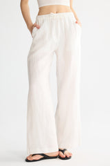 Oversized Linen Wide-Leg Drawstring Pants Orolay #color_white