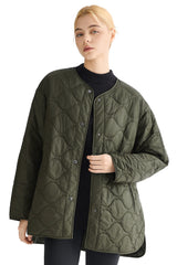 Oversized Quilted Drop-Shoulder Jacket Orolay #color_olive