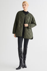 Oversized Quilted Drop-Shoulder Jacket Orolay #color_olive