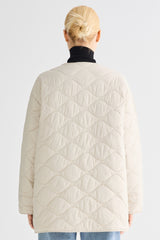 Oversized Quilted Drop-Shoulder Jacket Orolay #color_beige