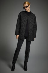 Oversized Quilted Drop-Shoulder Jacket Orolay #color_black