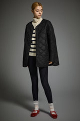 Oversized Quilted Drop-Shoulder Jacket Orolay #color_black