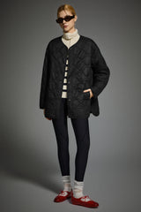 Oversized Quilted Drop-Shoulder Jacket Orolay #color_black