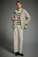 Oversized Quilted Hooded Drop-Shoulder Jacket OROLAY #color_beige