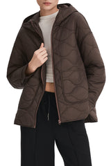 Oversized Quilted Hooded Drop-Shoulder Jacket OROLAY #color_coffee