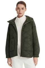 Oversized Quilted Hooded Drop-Shoulder Jacket OROLAY #color_olive
