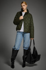 Oversized Quilted Raglan Sleeve Lightweight Jacket #color_green