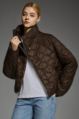 Oversized Quilted Raglan Sleeve Lightweight Jacket #color_coffee