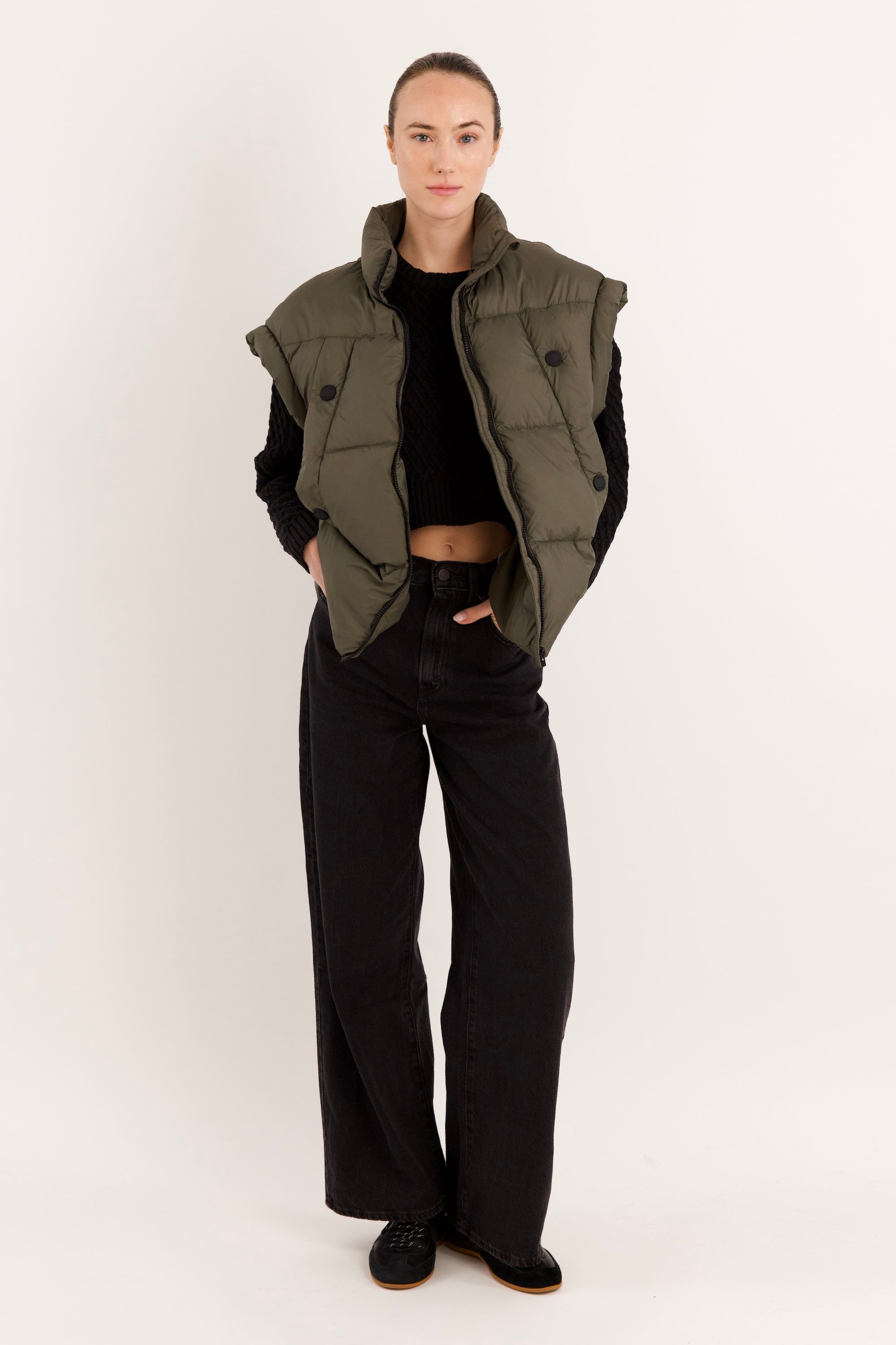 Orolay-Sleeveless Classic Puffer Vest-#color_Sea Turtle