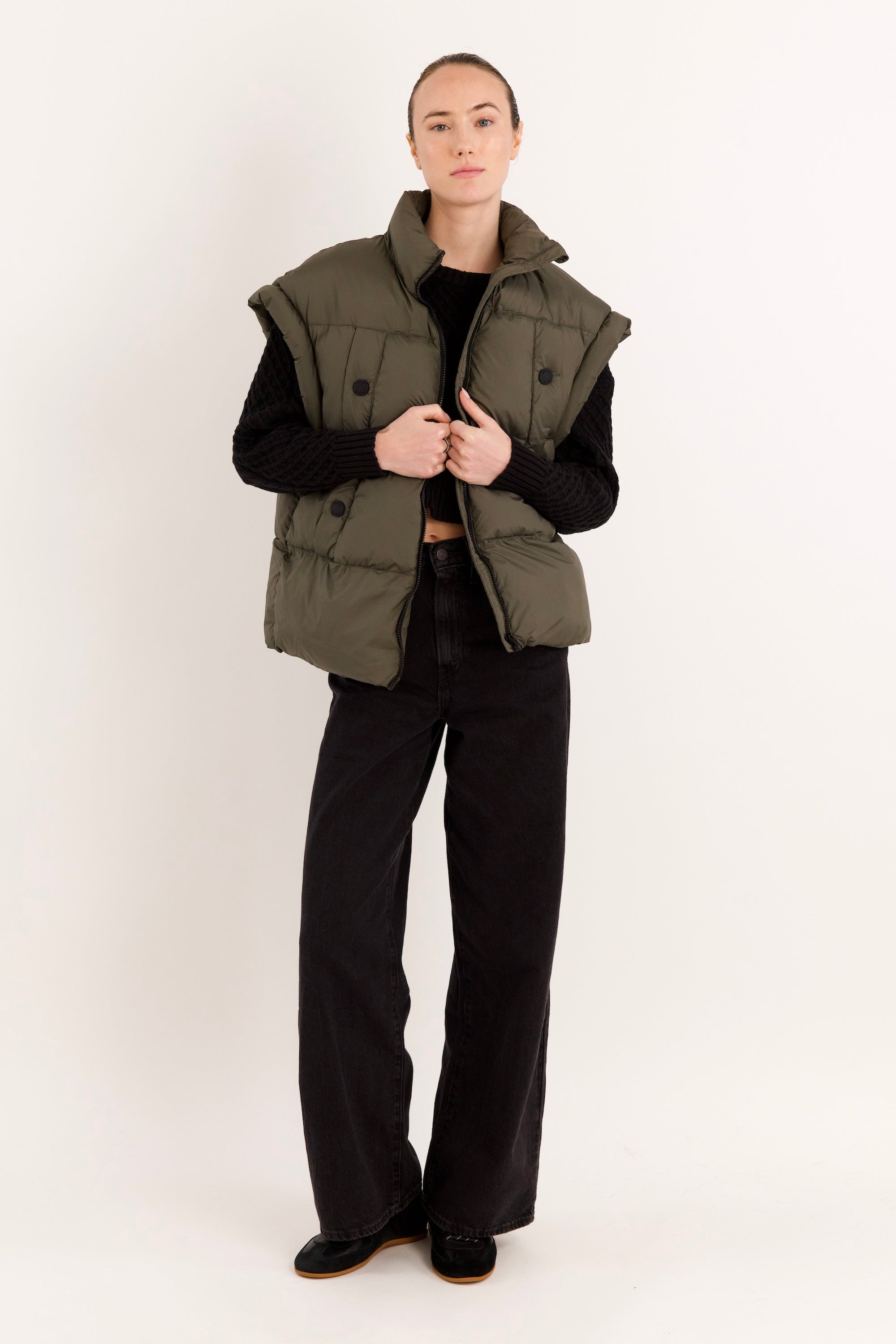 Orolay-Sleeveless Classic Puffer Vest-#color_Sea Turtle