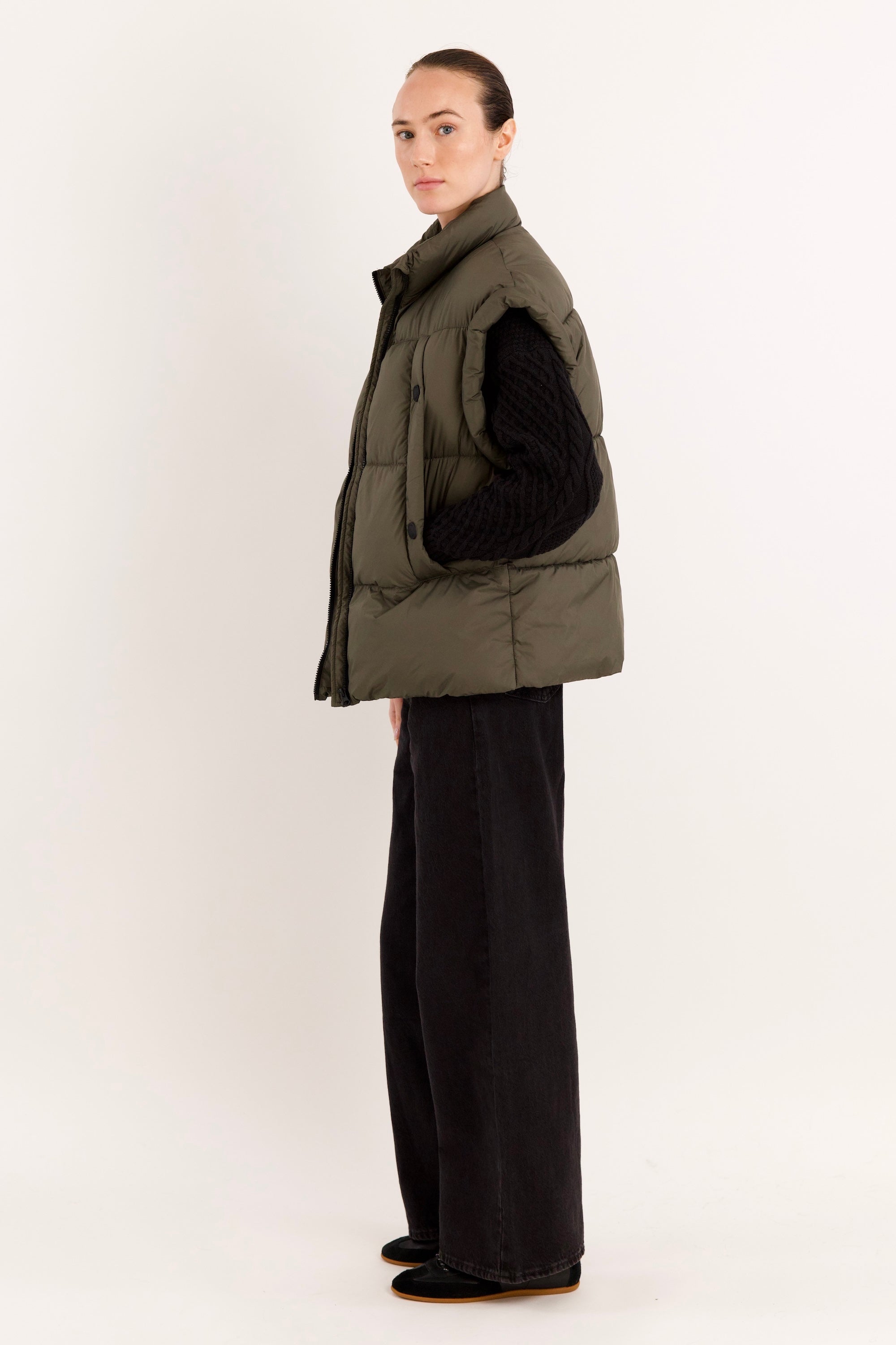 Orolay-Sleeveless Classic Puffer Vest-#color_Sea Turtle