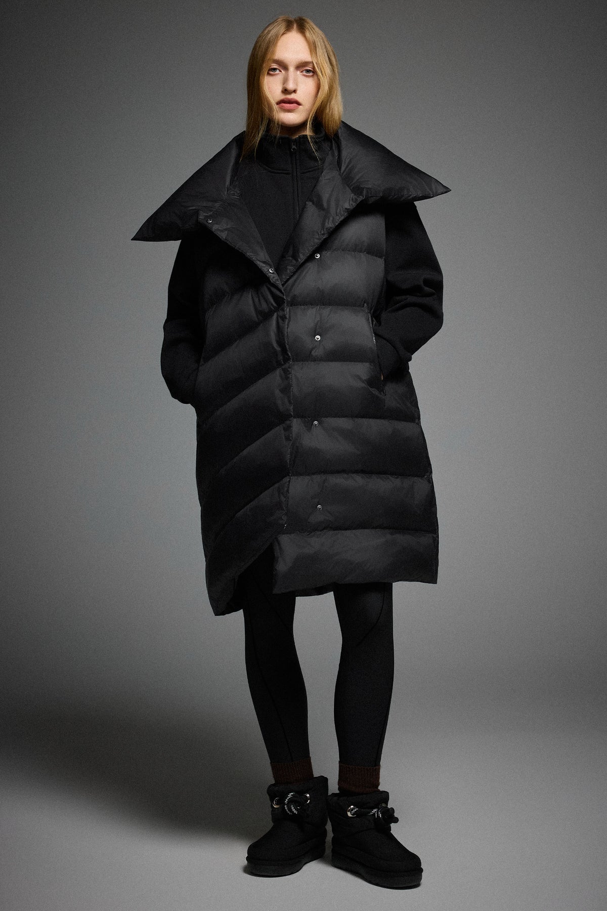 Oversized Collar Puffer Down Vest