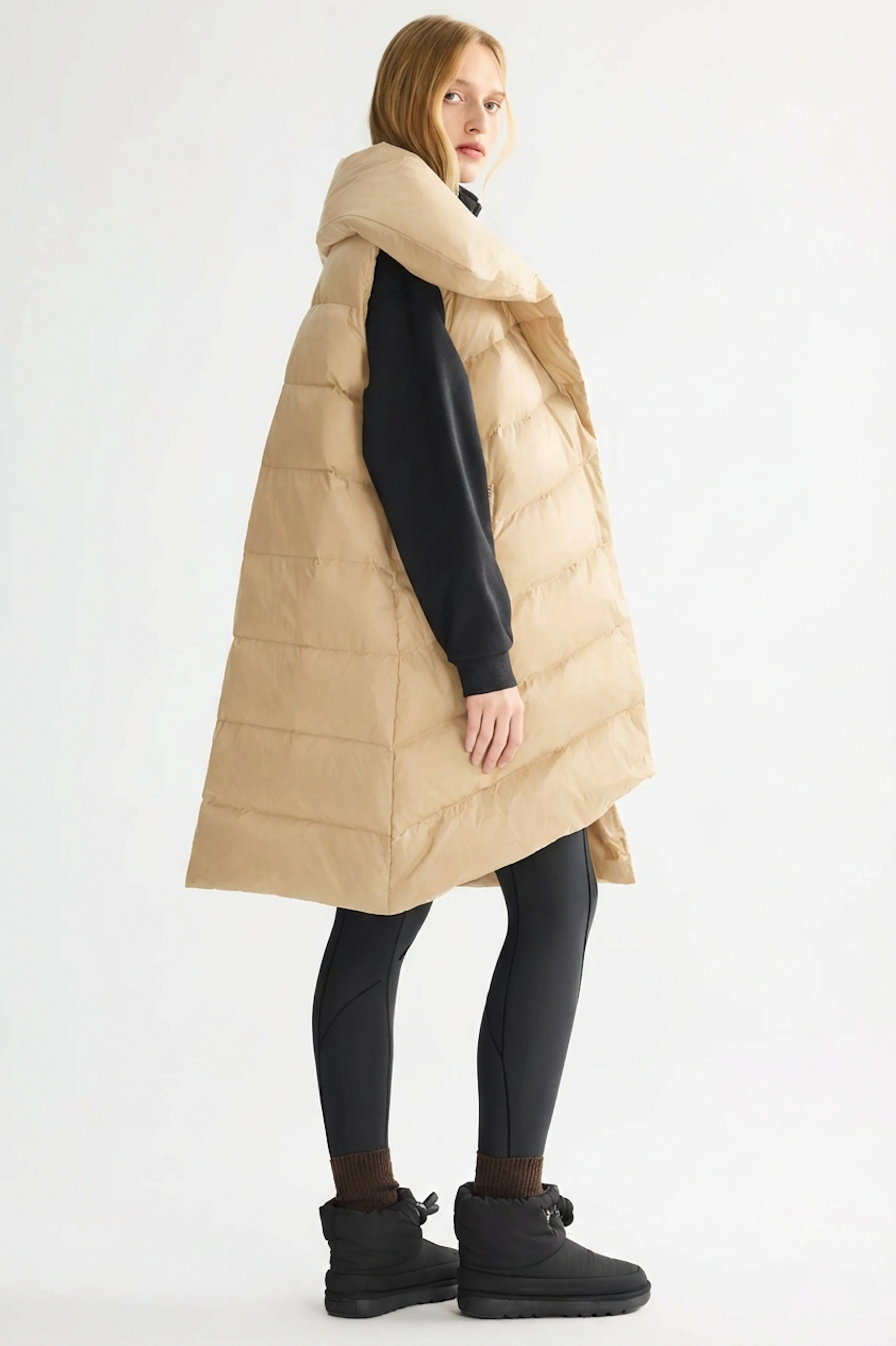 Orolay-Oversized Collar Puffer Down Vest-#color_Summer Melon