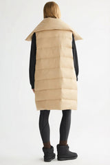 Orolay-Oversized Collar Puffer Down Vest-#color_Summer Melon