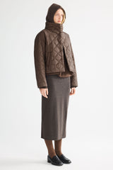 Oversized Quilted Raglan Sleeve Lightweight Jacket #color_coffee