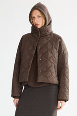 Oversized Quilted Raglan Sleeve Lightweight Jacket #color_coffee