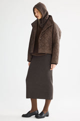 Oversized Quilted Raglan Sleeve Lightweight Jacket #color_coffee