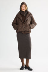 Oversized Quilted Raglan Sleeve Lightweight Jacket #color_coffee